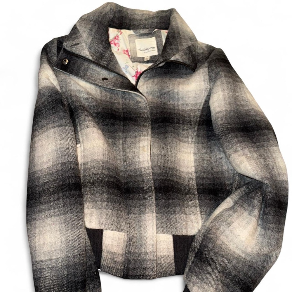 Heritage 1981 Black and Gray Plaid Bomber Jacket